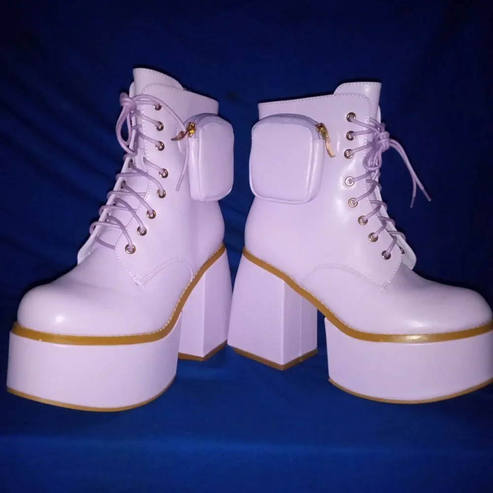 Lilac SOCIALITE STATUS  Platform Boots ( BRAND NEW !!!! )
